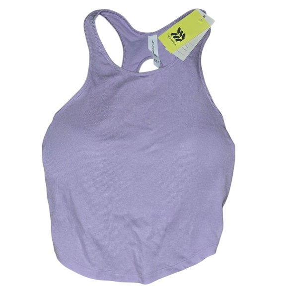 Womens All In Motion, Ribbed Racerback Purple Crop Tank Top, XL, NWT!!! - Picture 1 of 3